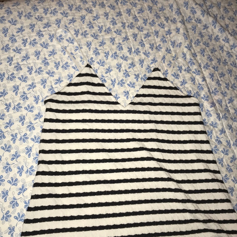Zara Trafa luc fall Striped tank top black white